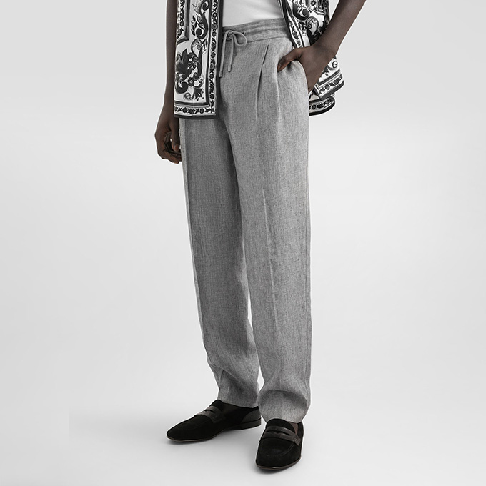 dolce & gabbana linen button-down shirt and pants